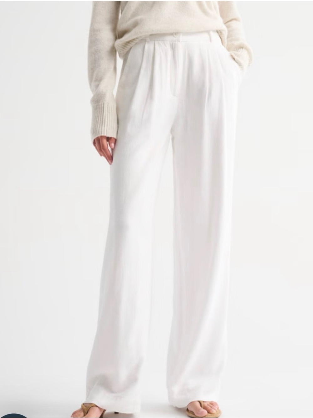 A&F Sloane Linen-Blend Tailored Wide Leg Pant